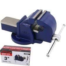 Image of Neilsen 75mm Jaw Bench Vice Workshop Swivel Base Clamp Workbench Cast Iron 3"
