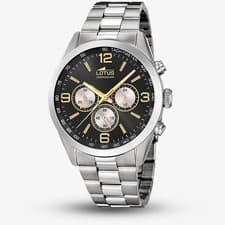 Image of Lotus Mens Stainless Steel Black & Gold Chronograph Watch L18152/I