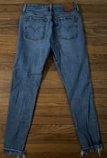 Image of New Levi's Premium 501 Cropped Raw Hem Ankle Straight Denim Jeans Women 28x28