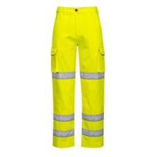 Image of Portwest Womens Three Band Hi Vis Work Trousers Yellow L 31"