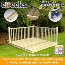Image of Reject Value Garden Decking Kits Including Handrails 120mm x 26mm 1.8m - 4.8m