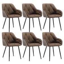 Image of WOLTU Set of 1/2/4/6x Dining Chairs Set Faux Leather Padded Seat Metal Legs