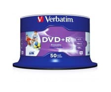 Image of 50 Genuine Verbatim 43512 DVD+R DVD Printable Blank Discs 120 Mins 4.7GB 16x