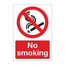 Image of No Smoking Health and Safety Sign Sticker Safety Warning 