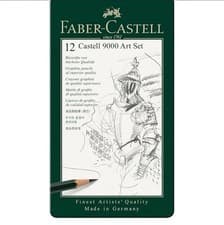 Image of Faber Castell 9000 Pencil Set 12 Count 8 Color Hardness Range 8B to 2H