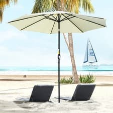 Image of 3(m) Parasol Patio Umbrella Outdoor Sun Shade with Tilt and Crank for Balcony