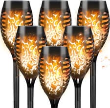 Image of CNMTCCO Solar Lights Outdoor Garden, 6 Pack Solar Flickering Dancing Flame Light