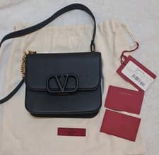 Image of Valentino Garavani VSLING Black Leather Shoulder Bag Handbag TW2B0F01-RQR BNWT