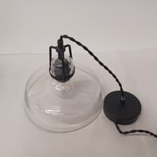 Image of Refined Lighting Single Light Clear Glass & Matt Black Ceiling Pendant Light