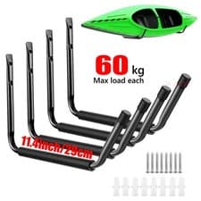Image of Ex-Large Garage Storage Hooks Multipack, 60kg Load per Hook, Wall Mounted 4Pack