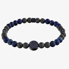 Image of Genuine Tommy Hilfiger TH85 Blue Carbon & Lapis Beads Bracelet 2790626 - 19cm