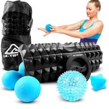 Image of Foam Roller & Massage Ball Set, Trigger Point Muscle Massager, 5 Piece Set - NEW