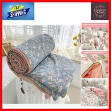 Image of Rose Manor Reversible Quilted Bedspread Sofa Coverlet 150x200cm Single