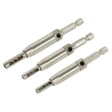 Image of Sealey Self Centring Chamfered Hinge Drill Set 3 Pieces 1/4" Hex Shank AK3HD