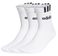 Image of Adidas Unisex Kids 3 Pack Performance 3 Stripes Half Crew Sports Socks 4-7 Years
