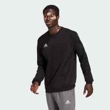 Image of adidas Entrada 22 Sweatshirt Top Jumper Black Teamwear Football Mens Sports