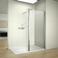 Image of Walk in Wet Room Shower Screen Panel 8mm EasyClean Glass Shower Cubicle