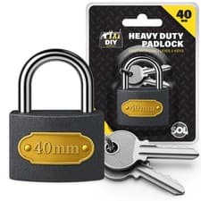 Image of SOL 2pk Heavy Duty Padlocks 40mm Outdoor Security Locks With Keys Shed Gate