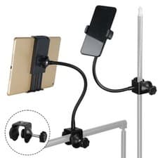 Image of Adjustable Phone Clamp Mount for Music Microphone Stand Wide Range of Motion