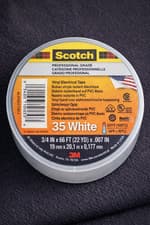 Image of 3M Scotch 35 White Professional Grade Vinyl Electrical Tape – 19mm x 20.1m (66ft