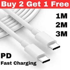 Image of USB-C to USB C Fast Charger Cable PD Dual Type-C Phone Charging Data Sync 2M 3M