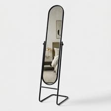 Image of Round Full-Length Mirror - 153cm x 30cm - Black