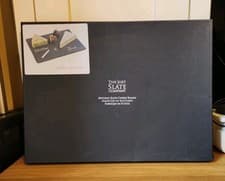 Image of The Just Slate Company Rectangular Slate Cheese Board in original box