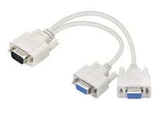Image of 30cm DB9 Y Splitter Cable 9 Pin 1 Female to 2 Male RS232 Serial Adapter Connect