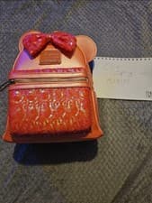 Image of Coral Sequin Disney Parks Loungefly Mini Backpack Disneyland Minnie