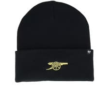 Image of Arsenal Adult Beanie 47 Brand Black Cannon Football Hat - New
