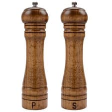 Image of Salt and Pepper Mill Set, Wooden Salt and Pepper Grinders, Shakers