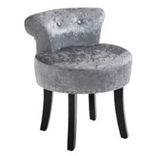 Image of HOMCOM Dressing Table Stool w/ Rubber Wood Legs for Living Room Bedroom - Grey