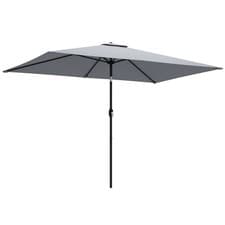 Image of Outsunny Garden Parasol, Outdoor Umbrella with Tilt Function, Light Grey