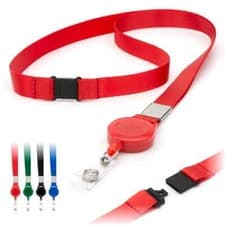 Image of Retractable Lanyard ID Card Holder Badge Reel Clip 15mm Breakaway Neck Strap UK
