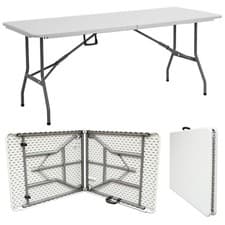 Image of Plastic Folding Table Heavy Duty 1.8M 6FT Foot Catering Camping Trestle Market