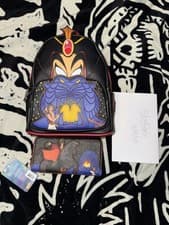 Image of NWT Disney Aladdin Jafar Loungefly Mini Backpack With Matching Wallet