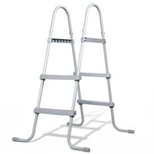 Image of 33 inch Pool Step Ladder Double Sided Above Ground Metal Frame Swimming Pool
