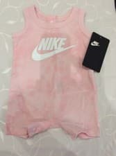 Image of Nike Baby Girl's 100% Cotton Pink Sleeveless Romper ( Size 6 Months)