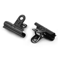 Image of   Office Metal Spring Loaded Document File Clamps Bulldog Clip Black 2pcs