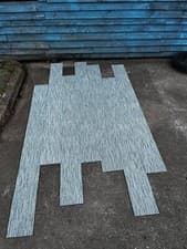 Image of aqua seagrass carpet tile planks - discountcarpettiles.co.uk x 650 tiles