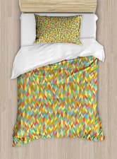 Image of Herringbone Duvet Cover Set Simple Polygon Pattern