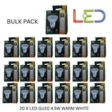 Image of 20 X TCP GU10 LED 4.5W WARM WHITE LAMP DOWNLIGHT SPOTLIGHT LIGHT BULB