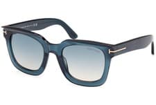 Image of Tom Ford Sunglasses Leigh-02 TF 1115 92P Blue Frame Gradient Blue Lens 52-22-140