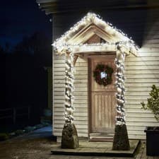 Image of LED Christmas String Lights 2000 Ice White Cluster Timer Indoor Outdoor Home