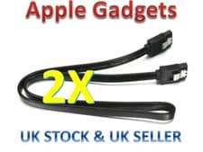 Image of [2 pack] 50cm SATA 3 Locking Plug 6Gb High Speed Cable Straight Lead - UK SELLER