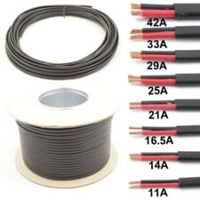 Image of Flat Twin 2 Core Cable 12v 24v Thin Wall Wire -11A 14A 16.5A 21A 25A 29A 33A 42A
