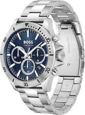 Image of Hugo Boss Troper HB1514069 Mens Chronograph Watch Blue Dial Stainless Steel BNIB