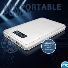 Image of Energizer Portable Power Bank Charger Power Pack 20000mAh UE20000 - White