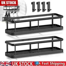 Image of 2PCS Bathroom Caddy Storage Shower Shelf Kitchen Rack Self Adhesive Organiser UK