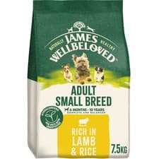 Image of 7.5kg James Wellbeloved Small Breed Adult Dry Dog Food Rich in Lamb & Rice